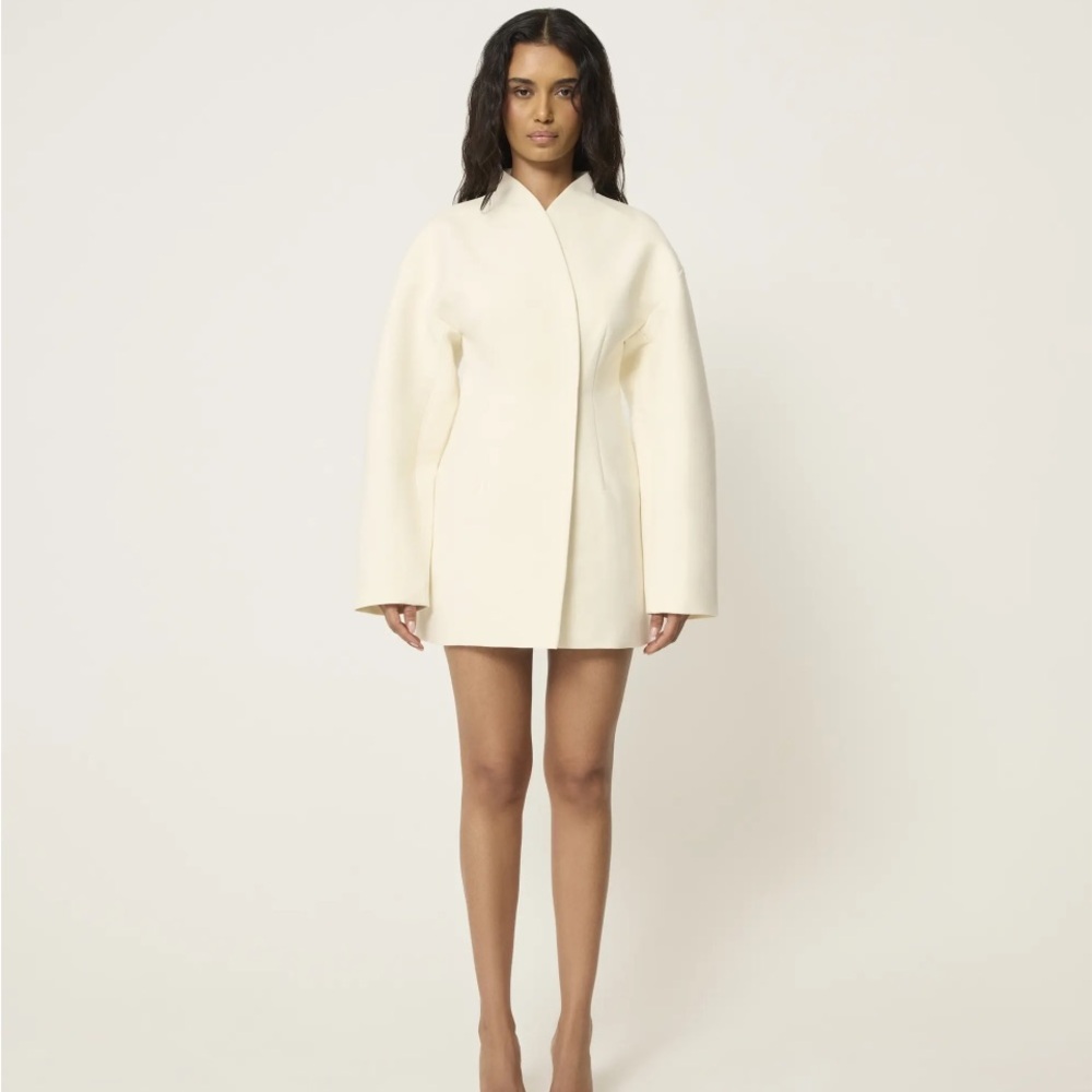 KHY x Entire Studios - Tailored Mini Dress in Warm White
